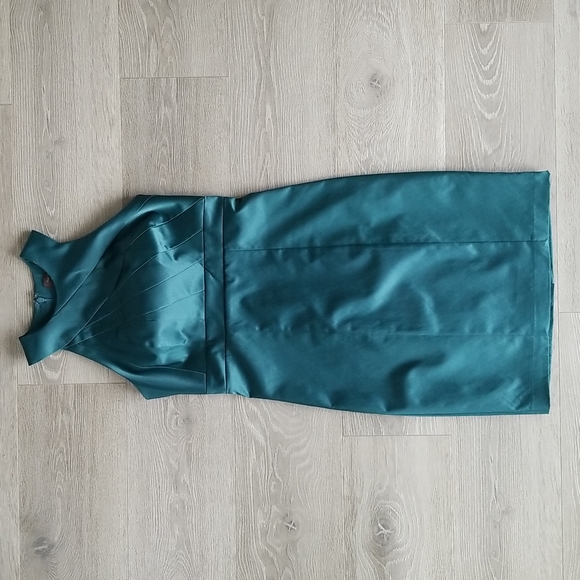 The Limited Dark Teal Satin Dress - 2 - Picture 1 of 8
